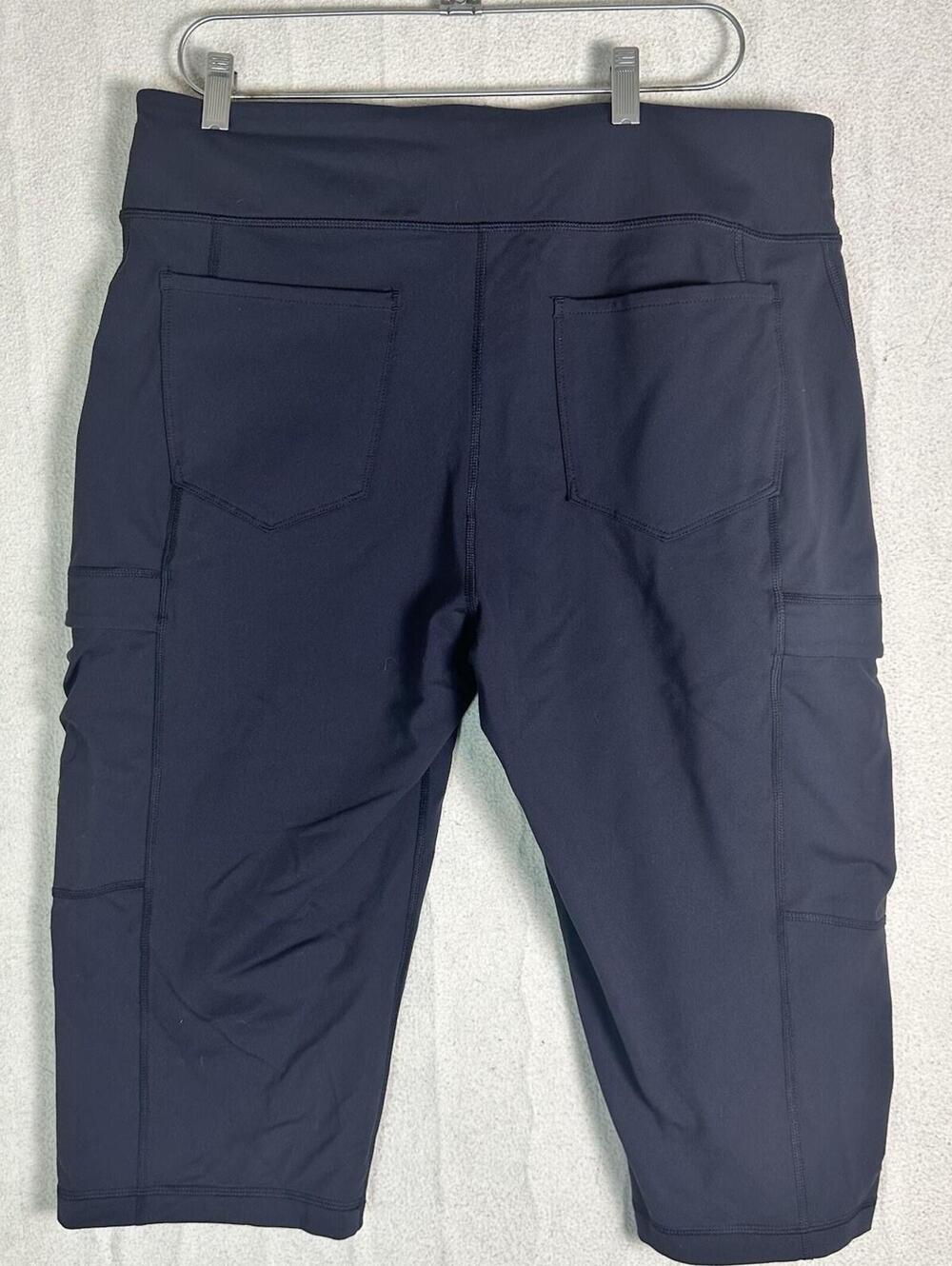 Duluth Trading Cargo Capri leggings Women's dark Grey Hike Camp Outdoors Lrg - Picture 4 of 14